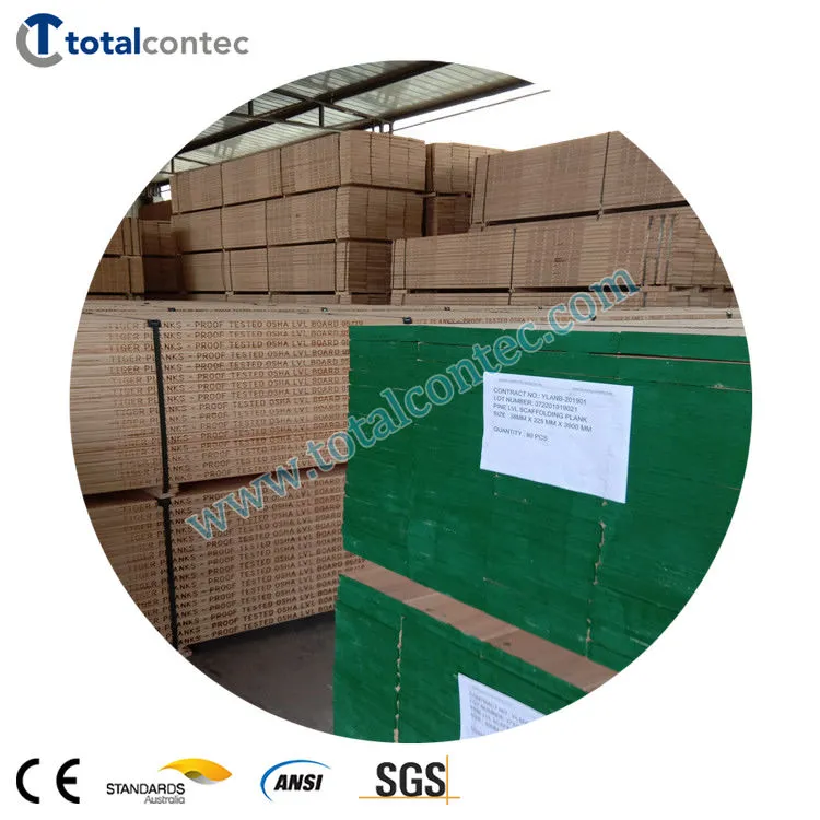 225mm, 230mm, 235mm Width Scaffolding LVL Wooded Board Osha Scaffolding Plank