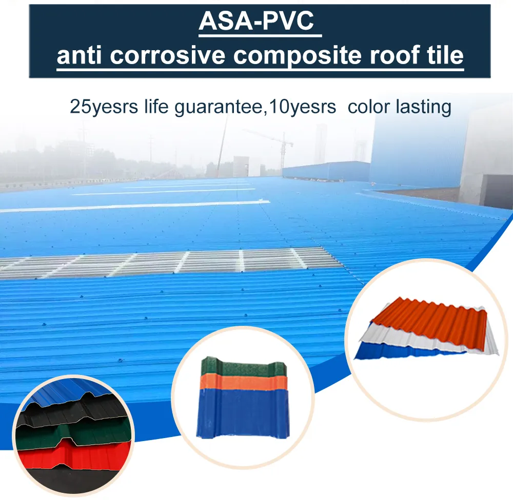 3mm Thick Plastic PVC Roof Tiles Colombia 1130 Resindencial ASA PVC Roof Tile
