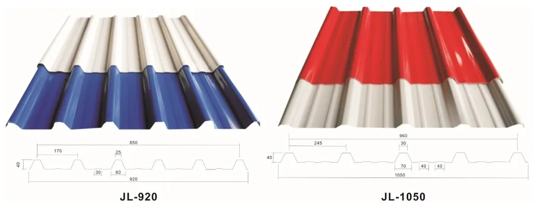 Anti-Corrosion PVC Trapezoidal Corrugated PVC Roof Sheet 900-1130mm