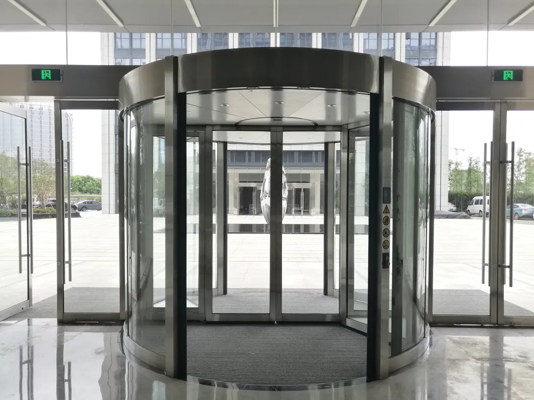 Automatic Revolving Door 1082. W2, Two Wing with Automatic Sliding Door