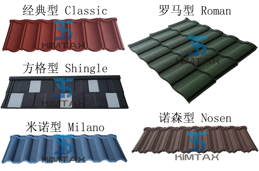 Building Materials Brick Red Stone Coated Metal Roofing Sheet for Roof Top