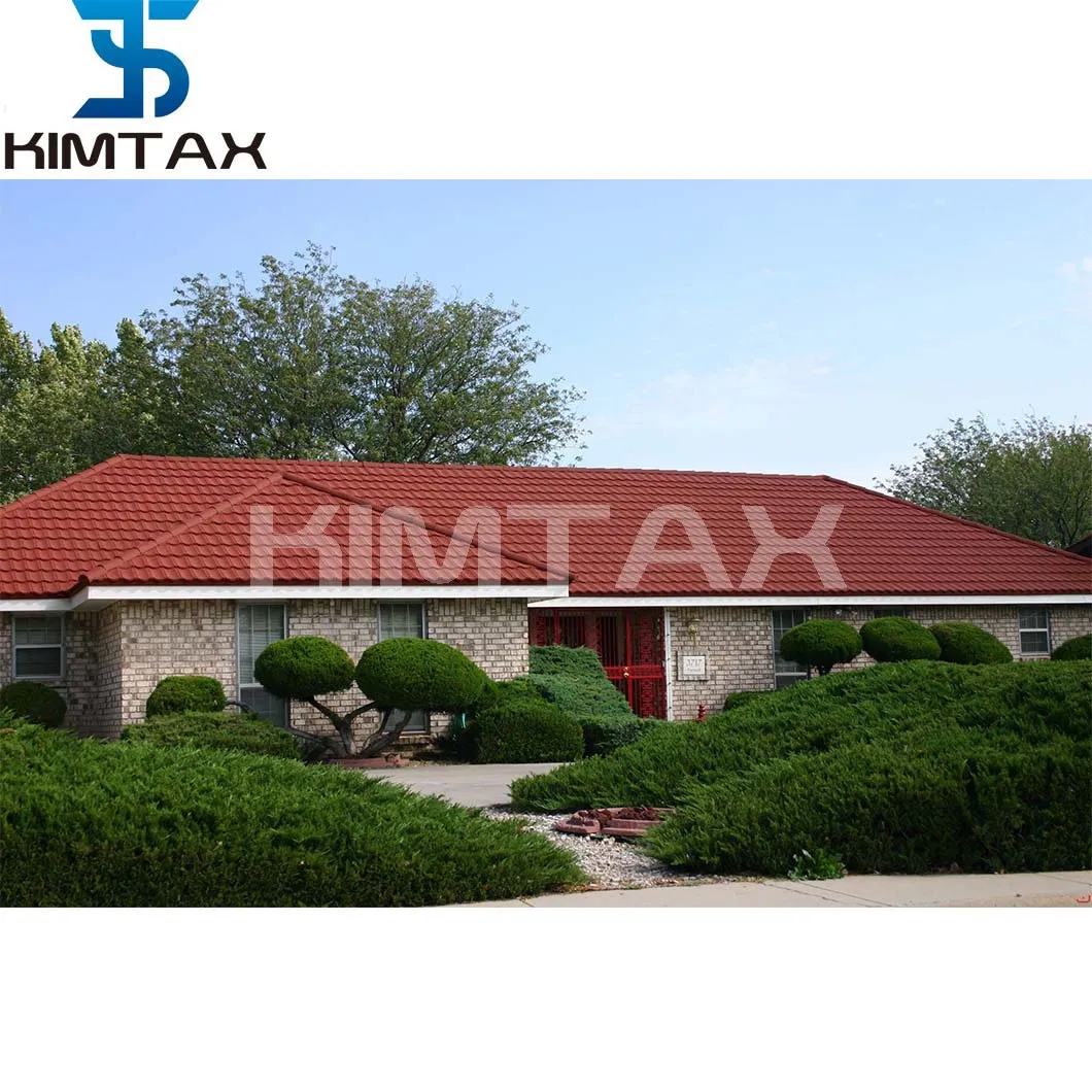 Building Materials Brick Red Stone Coated Metal Roofing Sheet for Roof Top